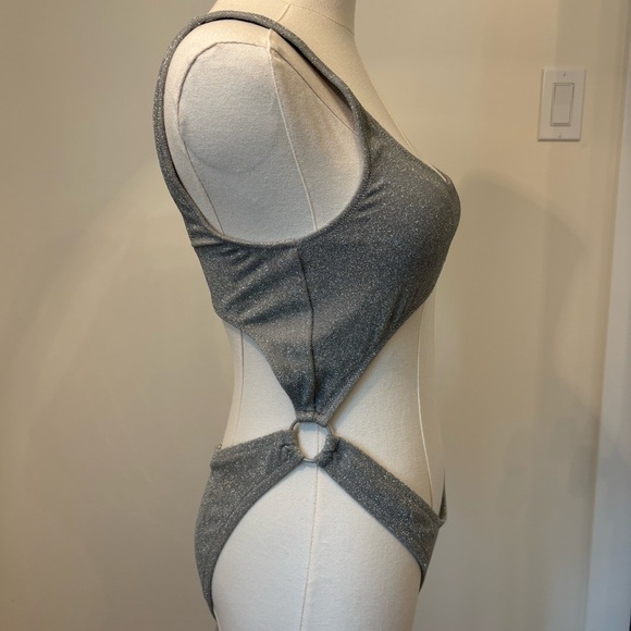 SKIMS Glittering Silver Bathing Suit - Picture 5 of 5
